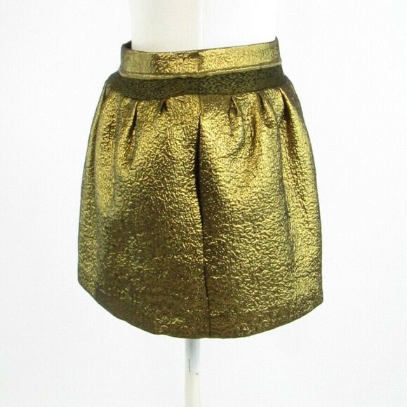 Metallic gold DIANE VON FURSTENBERG mini skirt 0 - Picture 5 of 8